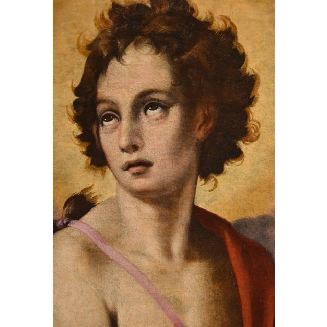 Florentine School Artist, St. John the Baptist, 1500-1600, Oil on Canvas For Sale - Image 8 of 16