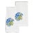 Blue Floral Bouquet Dinner Napkins White Cotton With Hem Stitch, Embroidered - Set of 2 For Sale