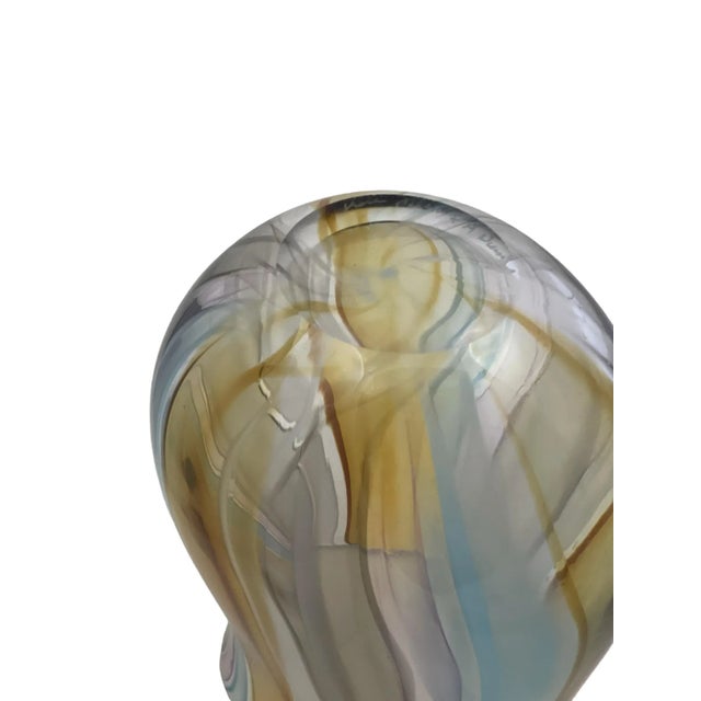 Hand Blown Murano-Style Glass Tiki Beach Inspired Flower Vase by Designer Karen Curtis For Sale - Image 10 of 10