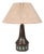 Løvesmose Keramik, Table Lamp, Brown and Turqouise Ceramic, Denmark, 1960s For Sale