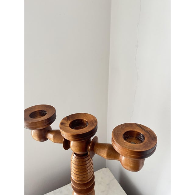 Vintage Scandinavian Wooden Candleholder, Sweden, 1960s For Sale - Image 6 of 9