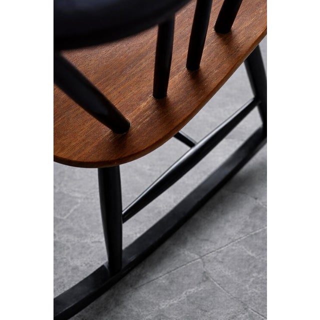 Mid-Century Finnish Modern Wooden Rocking Chair by Ilmari Tapiovaara for Asko, 1960s For Sale - Image 14 of 18