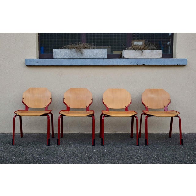 This set of 34 Rio designer chairs was produced by Fröscher GmbH in the 1980s. They embody the postmodern style of the...