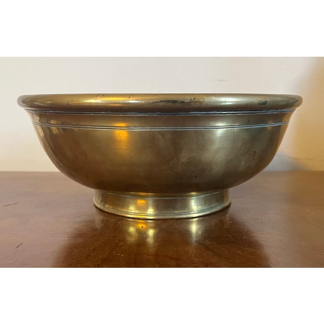 Brass Antique 18th Century Dutch Brass Footed Fruit Bowl For Sale - Image 8 of 18