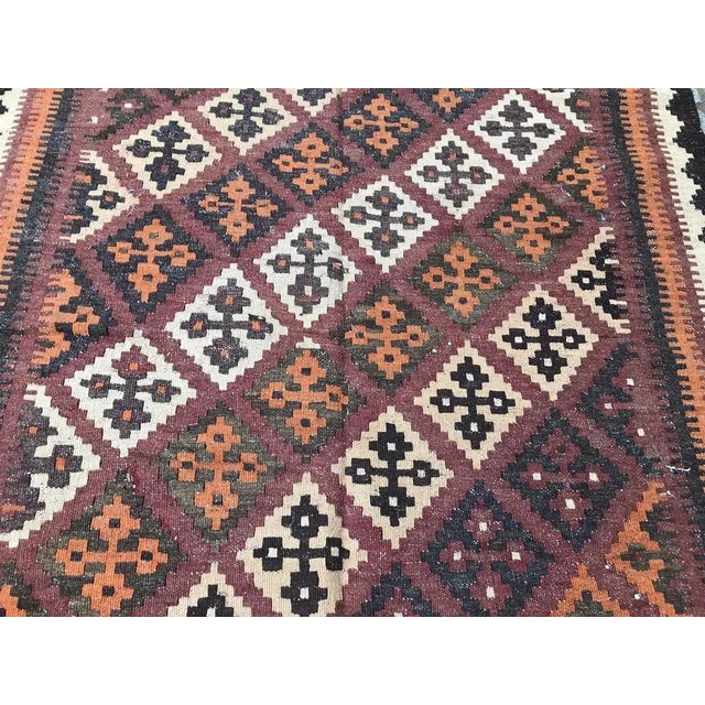 Vintage Wool Ghashghaei Kilim, 1950s For Sale - Image 9 of 17