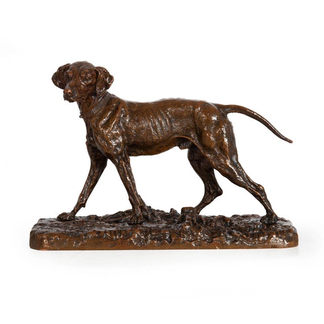 PIERRE-JULES MÊNE French, 1810-1879 "Chien Braque Suet no. 1" Patinated copper-electrotype | signed "P.J. MÊNE 1842" in...