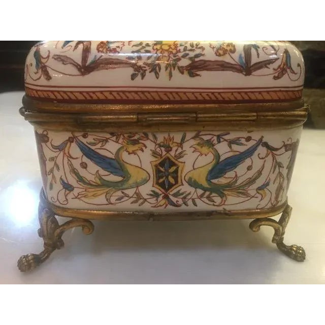Bronze 19th C. French Bronze Mounted Porcelain Painted Box For Sale - Image 8 of 13