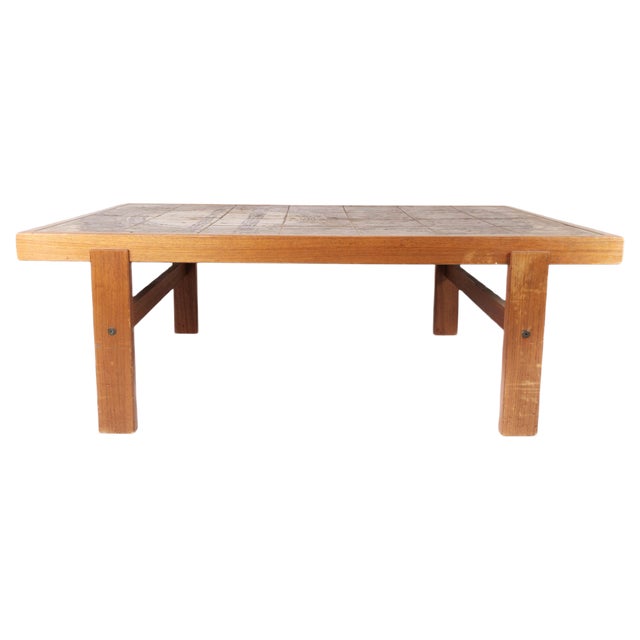 Coffee Table in Teak with Tiles of Danish Design, 1960s For Sale