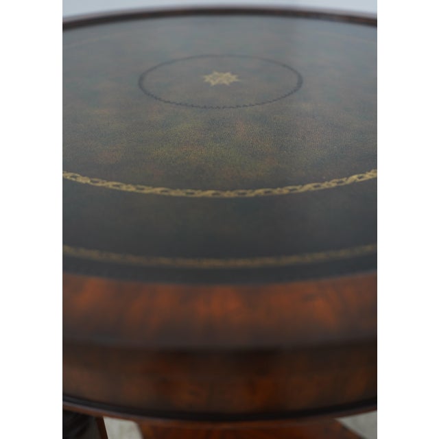 Maitland Smith Round Tray Top Mahogany Serving Table For Sale - Image 13 of 16