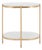 Dove End Table in Gold with White Faux Marble For Sale