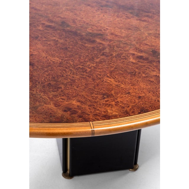 Afra & Tobia Scarpa Artona Series Table in Walnut, Brass and Concrete Counterweight by Afra and Tobia Scarpa for Maxalto, 1975 For Sale - Image 4 of 18