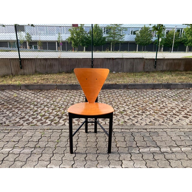 Italian Triangle Dining Chairs, 1980s, Set of 4 For Sale - Image 10 of 18