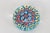 Abstract Small Round Art Glass Paper Weight Italian Murano Style Millefiori Flowers 5131b For Sale - Image 3 of 10