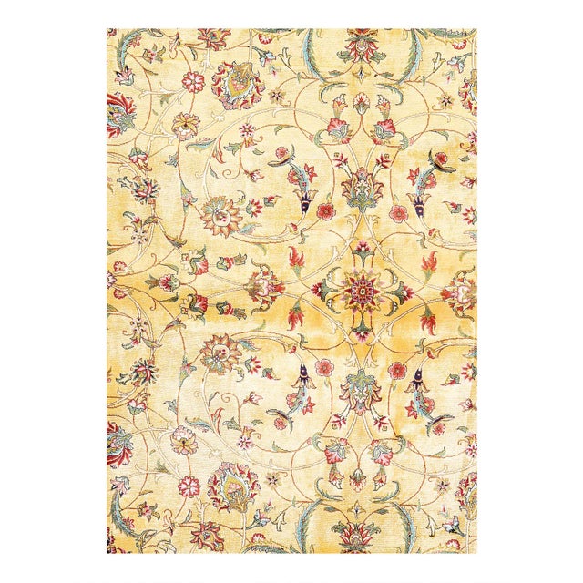 Persian Qum Design Viscose on a SILK foundation with a medallion 80-Raj quality This rug has a dense, soft pile, and...
