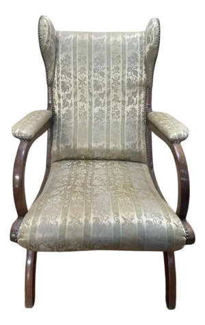 English Mahogany Wingback Armchair