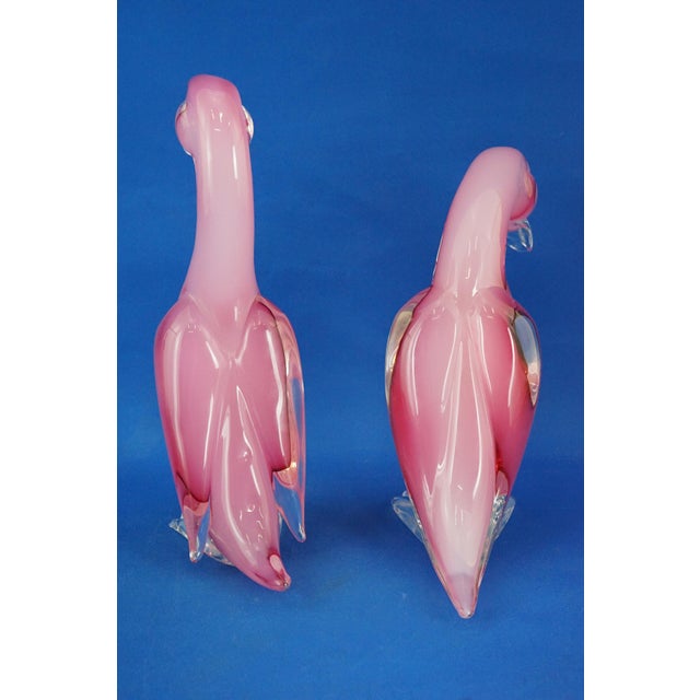 Large 20th Century Ducks in Pink Sommerso Glass by Archimede Seguso, Murano, Italy, Set of 2 For Sale - Image 4 of 18