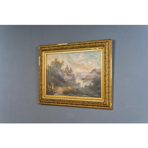 C. Hütt, Landscape, Early 20th Century, Oil on Canvas For Sale - Image 3 of 17