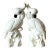 Vintage Regency Glazed Ceramic Cockatoos- Set of 2 For Sale