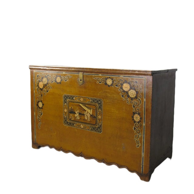 Mongolia Antique Trunk Cabinet For Sale - Image 4 of 12