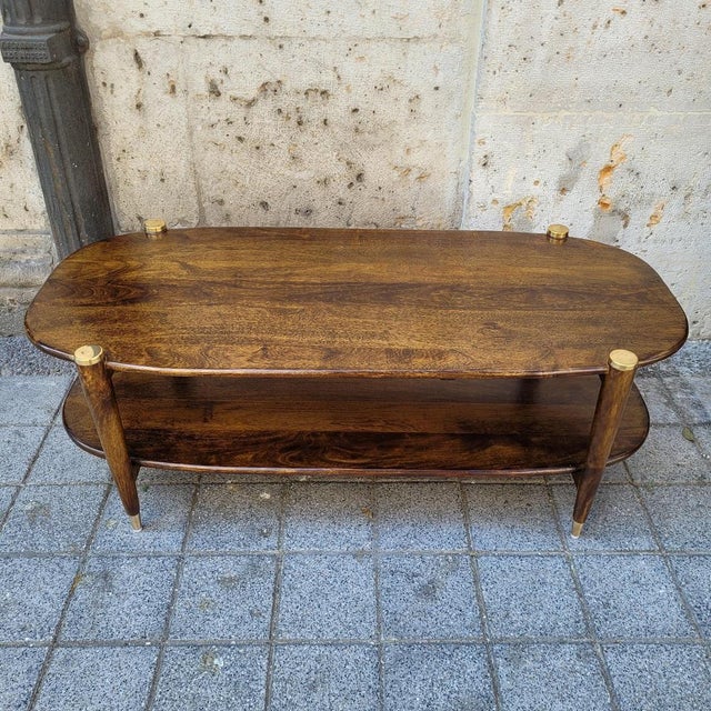 Mid-Century Elanza Coffee Table in Mango Wood from Chehoma, Belgium, 2010s For Sale - Image 18 of 18