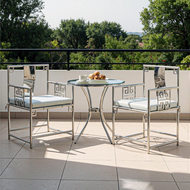 Contemporary Chinese Stainless Steel Armchair For Sale - Image 11 of 11