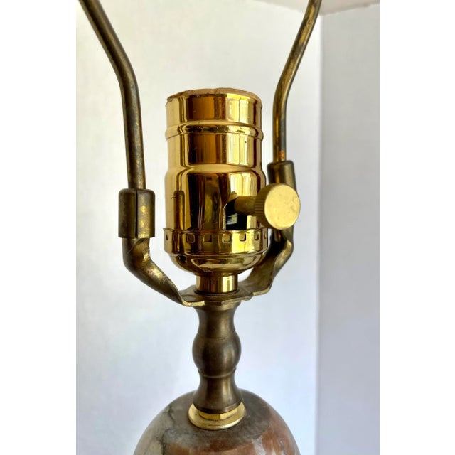 Mid 20th Century Traditional Ram Head Carved Alabaster Marble Urn Lamp For Sale - Image 4 of 13