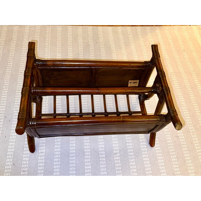 Vintage bamboo magazine rack. Classic, mid-century design in mint condition.