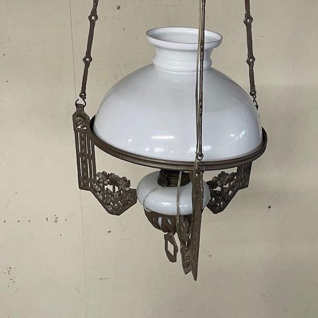 Metal Antique Liberty Chandelier with Ups and Downs, 1920s For Sale - Image 7 of 14