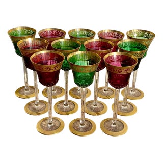 Roemers Thistle Glasses from Cristallerie de Saint Louis, Set of 12 For Sale