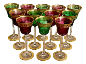 Roemers Thistle Glasses from Cristallerie de Saint Louis, Set of 12