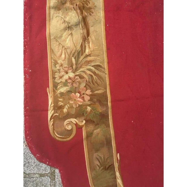 Beige Antique French Handwoven Aubusson Tapestry for Valance, 1890s For Sale - Image 8 of 18