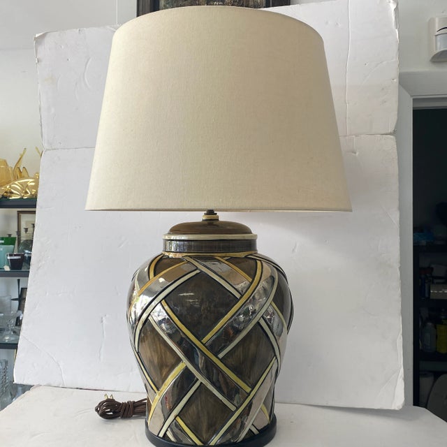 Metal Large 1970s Ceramic Table Lamp For Sale - Image 7 of 9