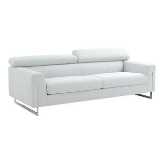 Pasargad Home Serena Modern Silver Sofa With Adjustable Headrests For Sale