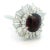 1980s Italian Damiani Platinum Garnet & Diamond Cocktail Ring, Size 6.5 For Sale - Image 18 of 18