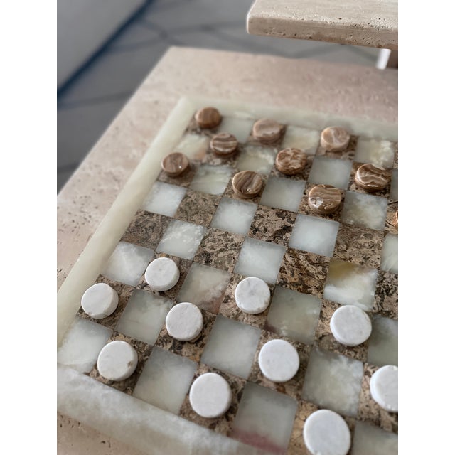 This striking vintage onyx checkerboard is in perfect condition. The board features beautiful green onyx, complemented by...