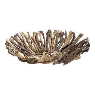 Organic Modern Driftwood / Wood Basket For Sale