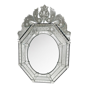 Large Etched Venetian Octagonal Mirror