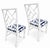 Mid-Century Modern Pair of Vintage Chippendale Bamboo Side Chairs With Navy & White Zebra Seats For Sale - Image 3 of 7