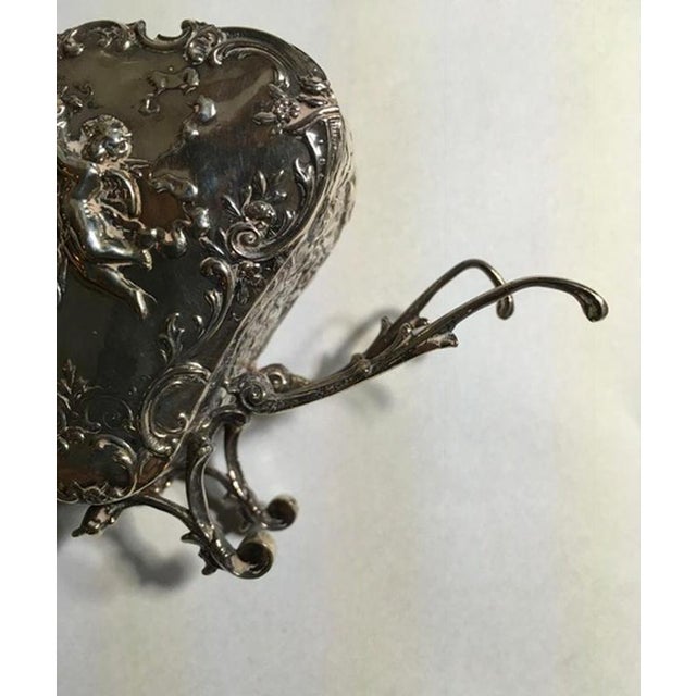 Late 19th Century Late 19th Century Baroque Sterling Silver Box Little Love Cart, Italy, 1890 For Sale - Image 5 of 18