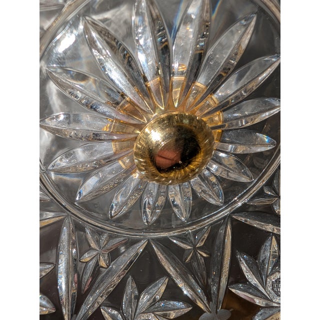 Vintage Cut Glass Perfume Tantalus 14.5" Gold Tone 6 Bottles Crystal Ball Stoppers For Sale - Image 10 of 15