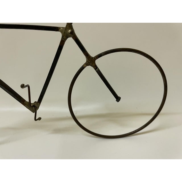 Metal Late 20th Century Artist-Made Brutalist Metal Wire Bicycle Sculpture For Sale - Image 7 of 11