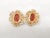 Red Vintage 1960s Signed DeNicola Cabochon Faux-Carnelian Clip Earrings - Set of 2 For Sale - Image 8 of 8