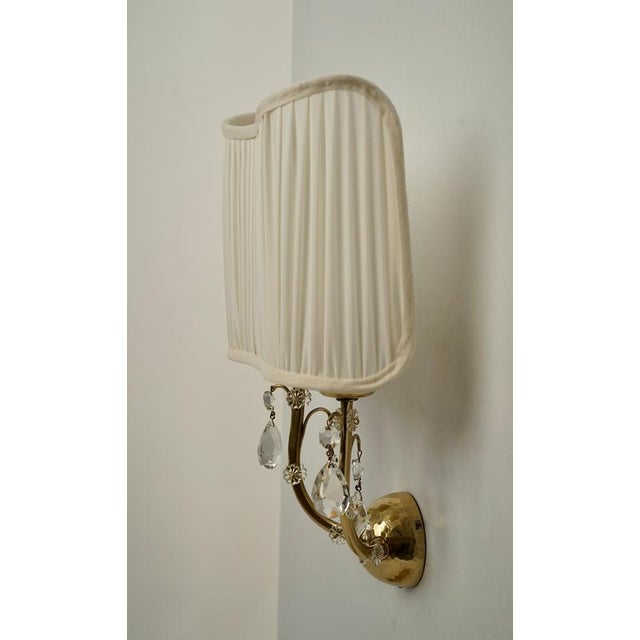Brass Wall Lights with Glass Crystal Decorations, Austria, 1936, Set of 2 For Sale - Image 12 of 18