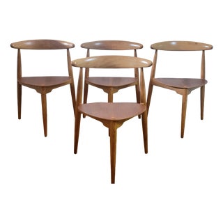 FH4103 Heart Chairs for Fritz Hansen by Hans J. Wegner, 1960s, Set of 4 For Sale