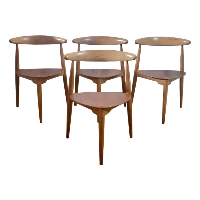 FH4103 Heart Chairs for Fritz Hansen by Hans J. Wegner, 1960s, Set of 4 For Sale