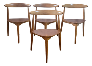 FH4103 Heart Chairs for Fritz Hansen by Hans J. Wegner, 1960s, Set of 4