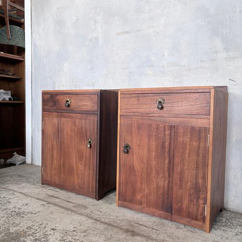 Mid-Century Walnut Bedside Cabinets, Set of 2 For Sale - Image 5 of 11