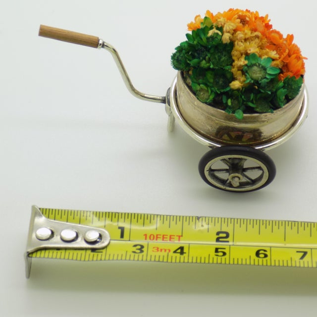 Vintage Italian Handmade Silver Flower Cart Figurine from Sacchetti, Tuscany, 1970s For Sale - Image 12 of 13