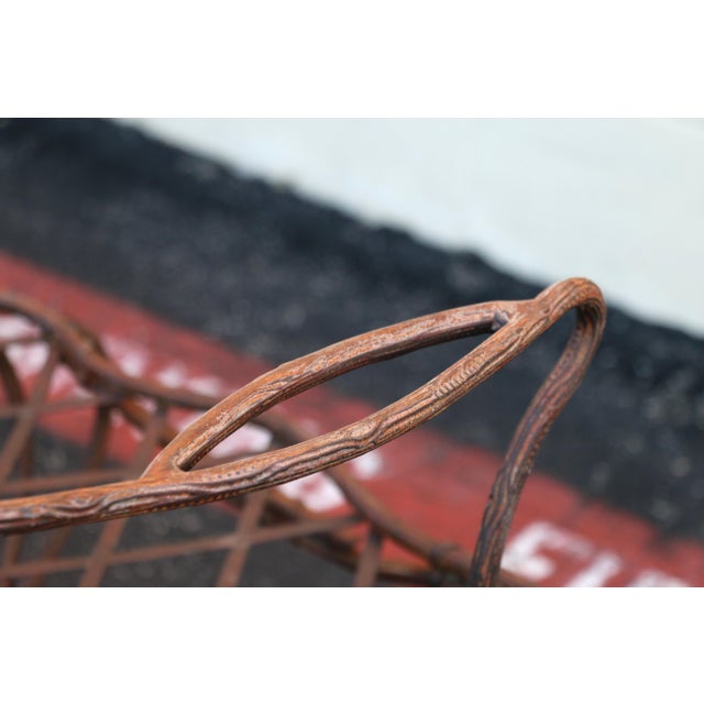 Vintage Set of Six Gregorius Pineo Faux Bois Twig Iron Outdoor Armchairs — Los Angeles, Ca, Late 20th Century For Sale - Image 12 of 18