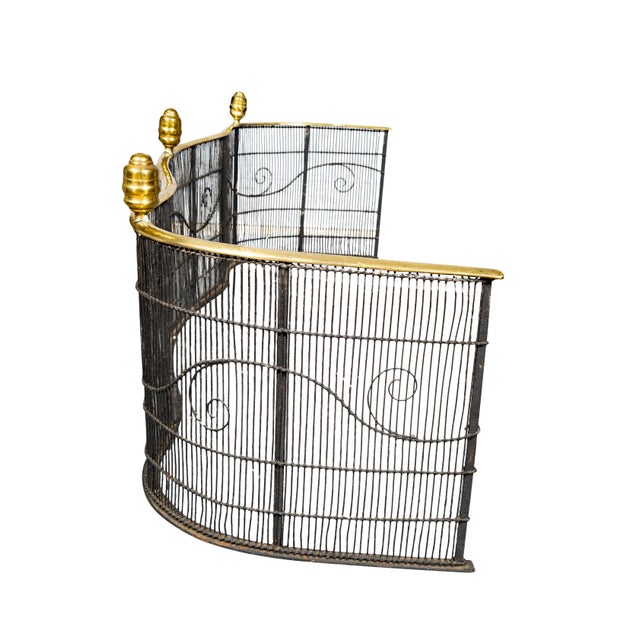 Early 19th Century Federal Brass and Wire Fire Fender For Sale - Image 5 of 7